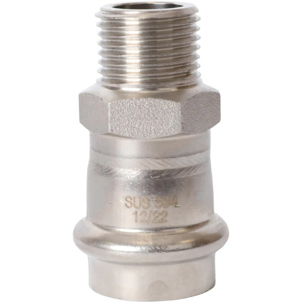 Переход 22х1/2"Н Rommer из нержавеющей стали (пресс) (RSS-0021-002212) Переход 22х1/2"Н Rommer из нержавеющей стали (пресс) (RSS-0021-002212)