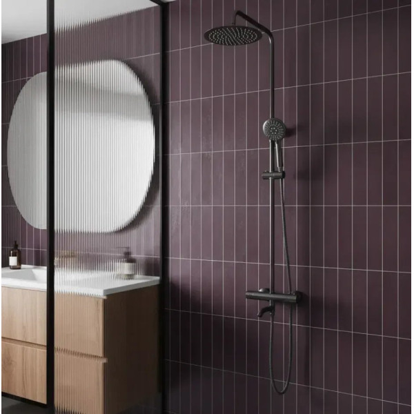 Душевая система Rea термостат с изливом Lungo Titanium (REA-P6386) Душевая система Rea термостат с изливом Lungo Titanium (REA-P6386)