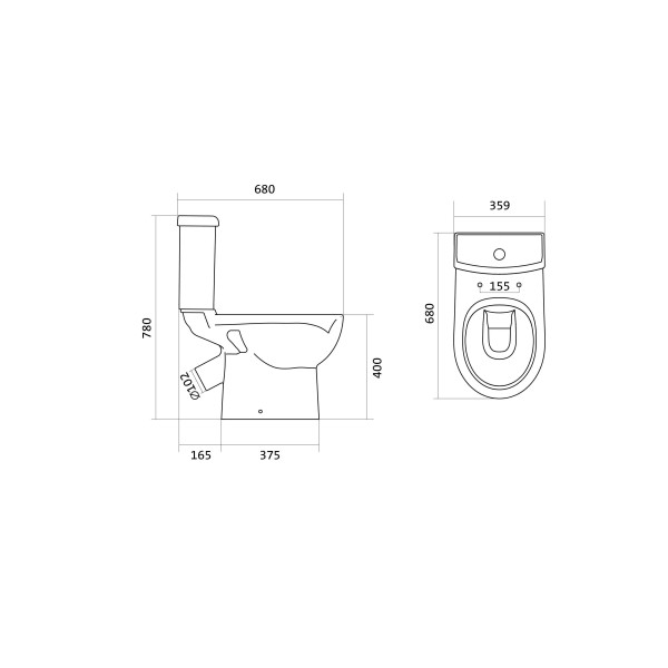 Унитаз напольный Santek Юнион 680х359х780 (1WH302420)