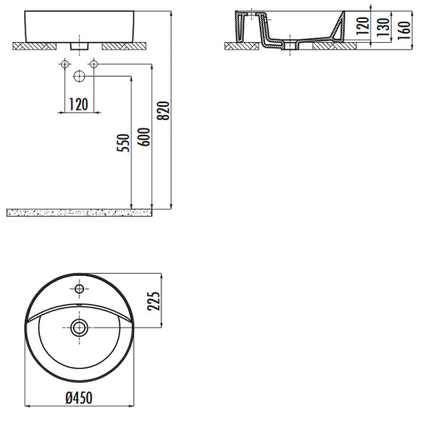 Раковина накладная Creavit Nice 45x45 белая (NC046-00CB00E-0000) Раковина накладная Creavit Nice 45x45 белая (NC046-00CB00E-0000)