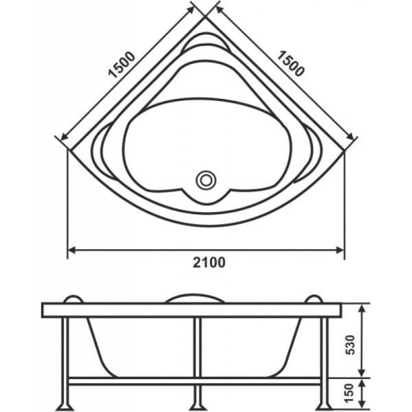 Ванна акриловая Eurolux Rimini 150x150 Ванна акриловая Eurolux Rimini 150x150