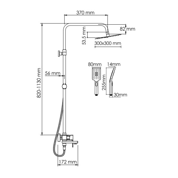 Душевая система WasserKRAFT хром (A177.118.126.010.CH)