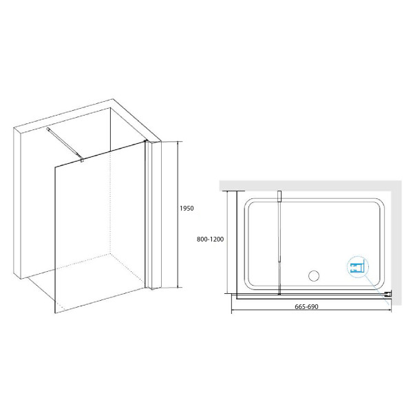 Душевое ограждение RGW Walk In 70x195 стекло рифленое, профиль хром (411002107-41) Душевое ограждение RGW Walk In 70x195 стекло рифленое, профиль хром (411002107-41)