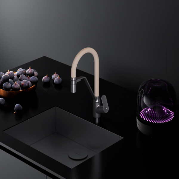 Cмеситель для кухни AM.PM Like с каналом для питьевой воды и гибким изливом, черн., бежевый излив (F8007826) Cмеситель для кухни AM.PM Like с каналом для питьевой воды и гибким изливом, черн., бежевый излив (F8007826)