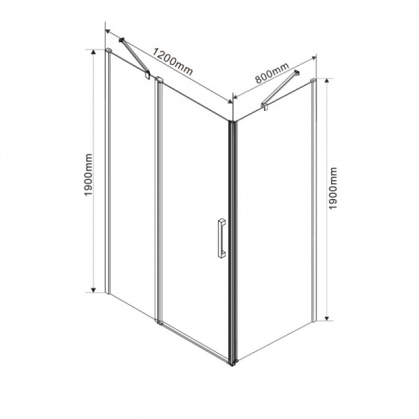 Душевой уголок Vincea Orta 1200х800х1900 стекло прозрачное, профиль хром (VSR-1O8012CL)