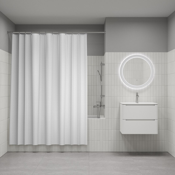 Шторка для ванн текстильная Iddis D?cor 180x200 белая (DL01P18i11)