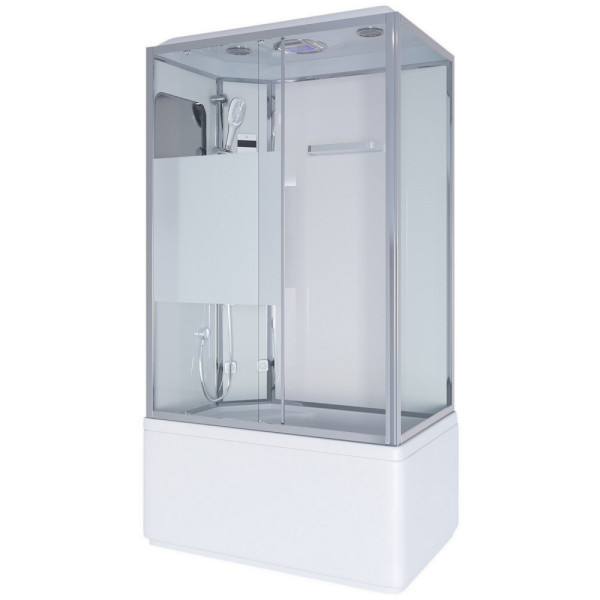 Душевая кабина с гидромассажем Ultra 80x120 стекло прозрачное с рисунком, профиль хром матовый (NG-307-01L)