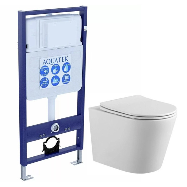 Инсталляция с унитазом Aquatek Вега T рама Standard INS-0000012 (без клавиши и крепежа)+Унитаз-компакт подвесной AQ1904T-00 TORNADO soft-clo Инсталляция с унитазом Aquatek Вега T рама Standard INS-0000012 (без клавиши и крепежа)+Унитаз-компакт подвесной AQ1904T-00 TORNADO soft-clo