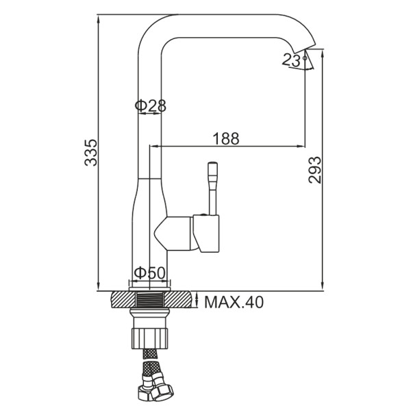 Смеситель для кухни Ledeme оружейная сталь (L4698D) Смеситель для кухни Ledeme оружейная сталь (L4698D)