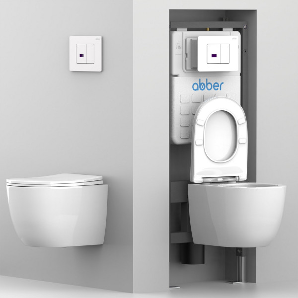 Клавиша смывная Abber с клавишей черная матовый (AC0122SMB) Клавиша смывная Abber с клавишей черная матовый (AC0122SMB)