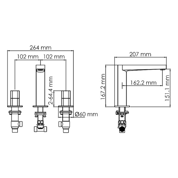 Смеситель для раковины WasserKRAFT Naab хром (8635)