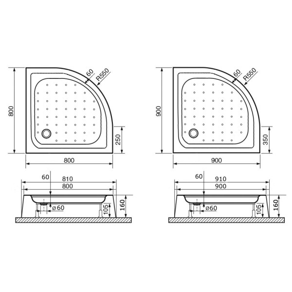 Душевой поддон RGW LUX/TN-P 90x90 белый (16180499-41)