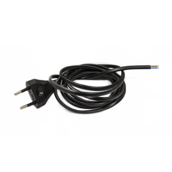 Черный шнур Energy ШВВП-ВП 2*0,5-1,7 армированный с вилкой 1,7 м