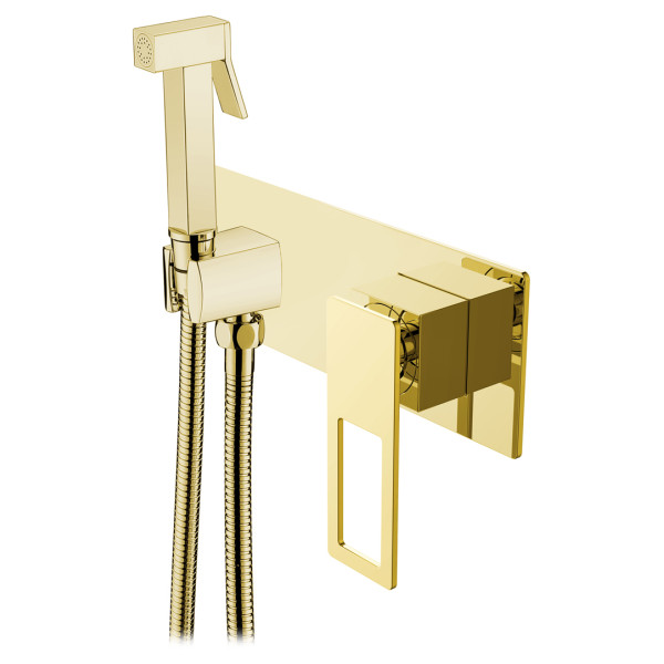 Смеситель с гигиеническим душем Boheme Q Золотой (147-GG) Смеситель с гигиеническим душем Boheme Q Золотой (147-GG)