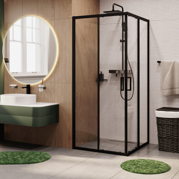 Душевой уголок WasserKraft Dill 90*90*200 стекло прозрачное, профиль черный (61S03) Душевой уголок WasserKraft Dill 90*90*200 стекло прозрачное, профиль черный (61S03)
