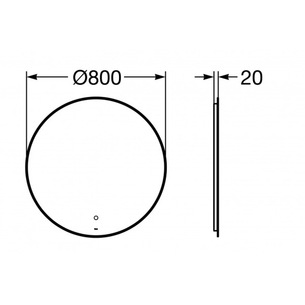 Зеркало Roca Luna 800x20x800 серебристый (Z.RU93.0.755.8)