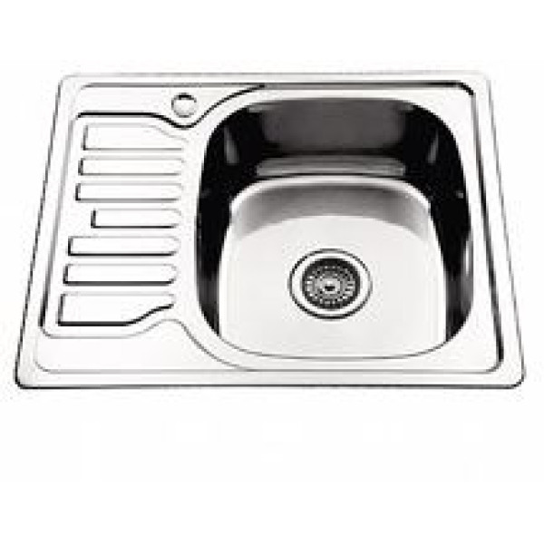 Мойка врезная Ledeme 580x480x180 (0.8мм) выпуск 3 1/2" правая чаша глянцевая (L95848-R)