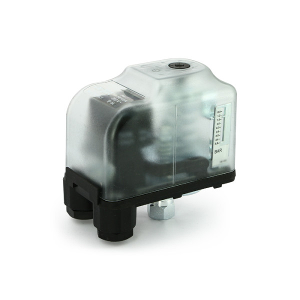 Реле давления для насоса Uni-Fitt 1/4" 1-5 бар PM 5 в прозрачном корпусе с градуированной шкалой (261T0105) Реле давления для насоса Uni-Fitt 1/4" 1-5 бар PM 5 в прозрачном корпусе с градуированной шкалой (261T0105)