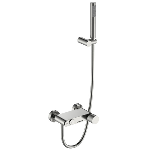 Смеситель для ванны и душа Boheme Stick nikel brush с душевым гарнитуром хром (123-NB.2) Смеситель для ванны и душа Boheme Stick nikel brush с душевым гарнитуром хром (123-NB.2)