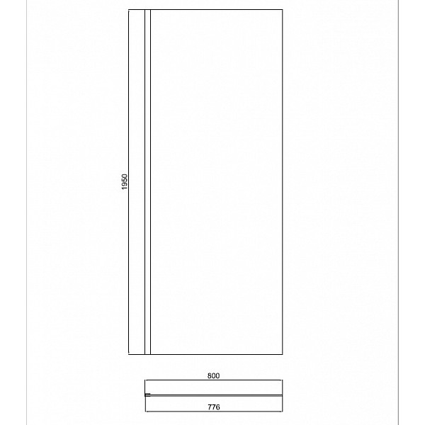 Стенка душевая BandHours Eklis 80 80х195 стекло прозрачное
