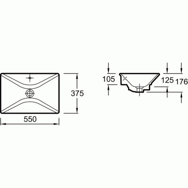 Раковина накладная Jacob Delafon Reve 37х55 (E4819-X5-00)