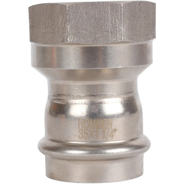 Переход 35х1 1/4"В Rommer из нержавеющей стали (пресс) (RSS-0022-035114) Переход 35х1 1/4"В Rommer из нержавеющей стали (пресс) (RSS-0022-035114)