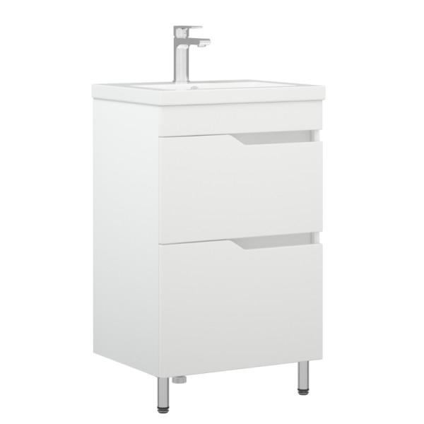 Тумба напольная Melodia Лотос 50 (Фостер/Como 50) 2 ящика белая (MFR80028WT)