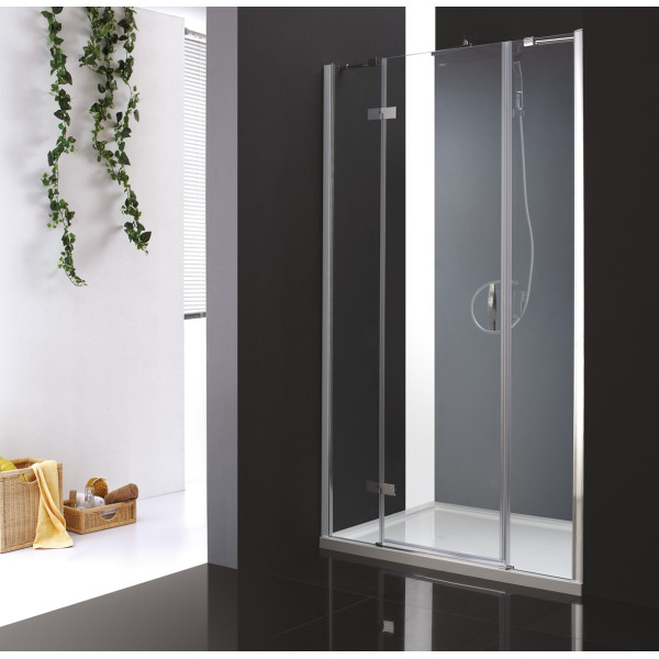 Душевая перегородка Cezares Bergamo 195x195 стекло прозрачное, профиль хром (BERGAMO-W-B-13-80+60/60-C-Cr-R)