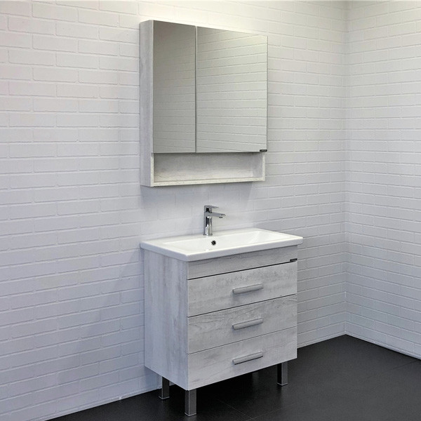 Тумба напольная Comforty Никосия 700x830x450 дуб темный матовый с раковиной (00-00001505)