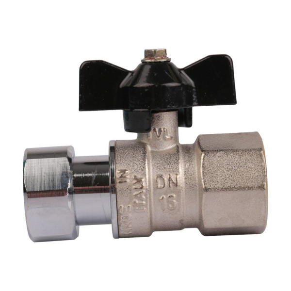 Кран Stout 3/4"x3/4" ВР шаровой накидной гайкой (ручка бабочка) (SVB-0009-000020)