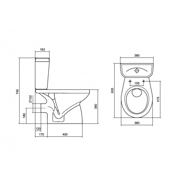 Унитаз-компакт Santek Анимо арматура стандарт: 2-реж. с сиденьем с soft close белый (1WH302135)
