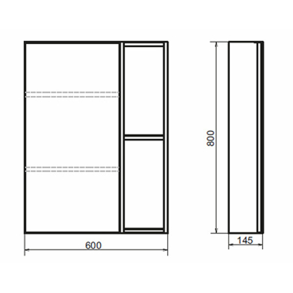 Шкаф зеркальный Comforty Штутгарт 600x145x800 дуб темно-коричневый (00004151036)