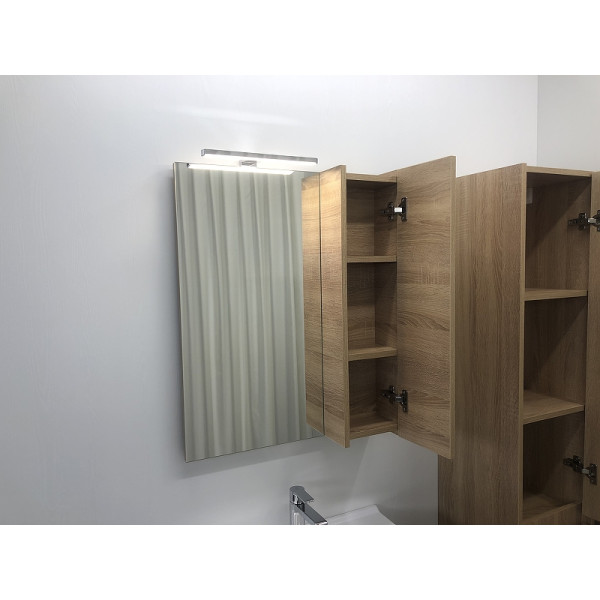Шкаф зеркальный Comforty Тромсе 600x150x750 дуб сонома (00004142221)