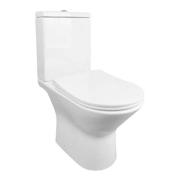 Унитаз напольный Fretta new PP безободковый с бачком и сиденьем микролифт 615x370x790 (AZ-1223B)