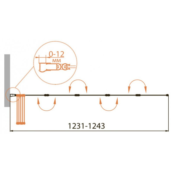 Душевая шторка для ванны Cezares Relax 120x140 L стекло матовое, профиль белый (RELAX-V-5-120/140-P-Bi-L)