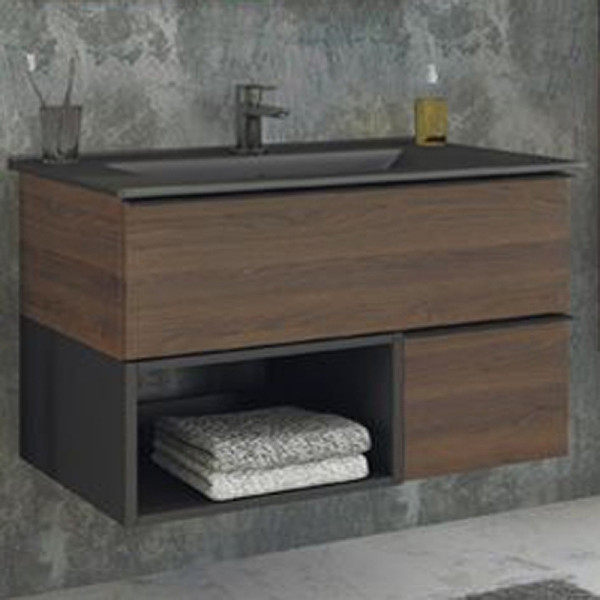 Тумба подвесная с раковиной Comforty Франкфурт 900x465x560 дуб шоколадно-коричневый/черный (00-00002048) Тумба подвесная с раковиной Comforty Франкфурт 900x465x560 дуб шоколадно-коричневый/черный (00-00002048)