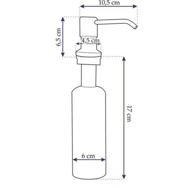 Дозатор моющего средства для мойки Rea Chrom хром (BAT-00478)