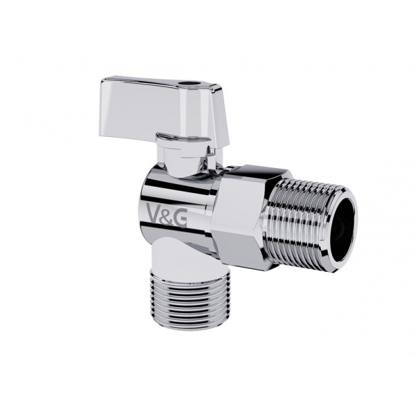 Кран угловой 1/2"х1/2" НН шаровый для сантехнических приборов Valogin (флажок) VG-501101 Кран угловой 1/2"х1/2" НН шаровый для сантехнических приборов Valogin (флажок) VG-501101