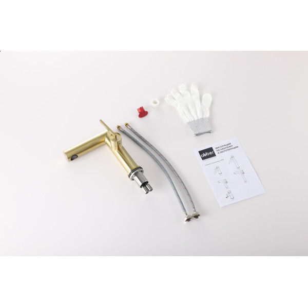 Смеситель для раковины Abber Perfekte 316 золото брашированное (AF8A10BG)