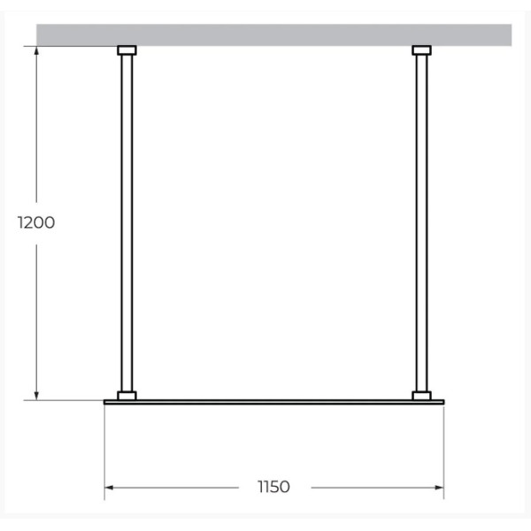 Душевая перегородка Cezares Liberta 115x195 стекло прозрачное, профиль хром (LIBERTA-L-2-115-120-C-Cr)