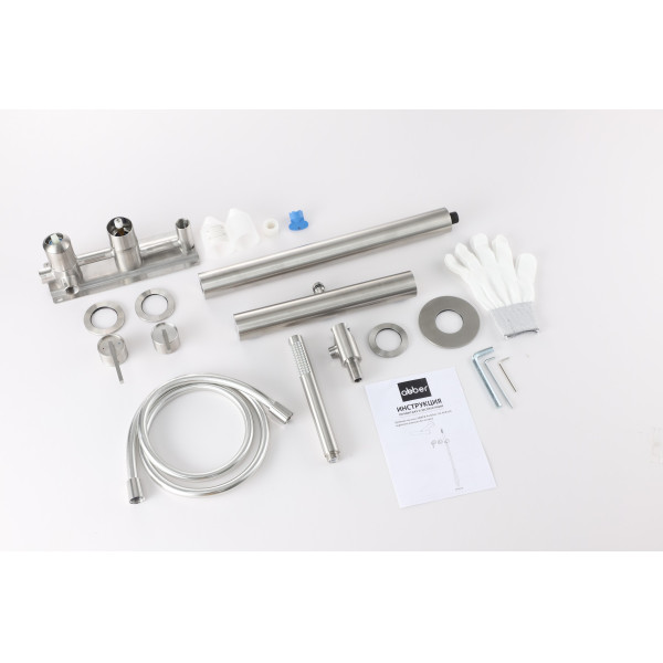 Душевая система Abber Perfekte 316 скрытого монтажа без излива, сталь брашированная (AF8A18BST)