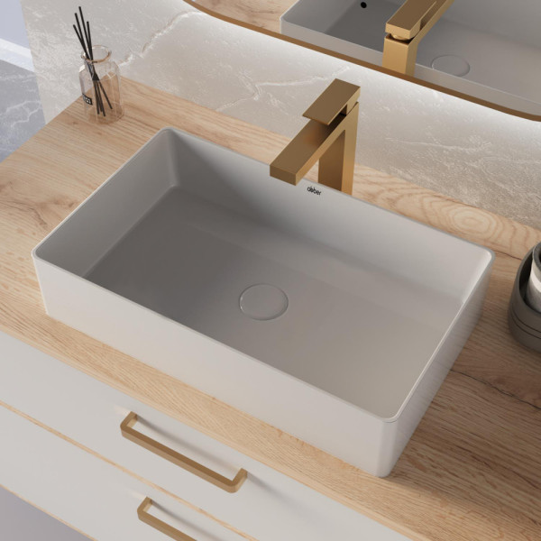 Раковина накладная Abber Rechteck 60x36x13 белая (AC2220)