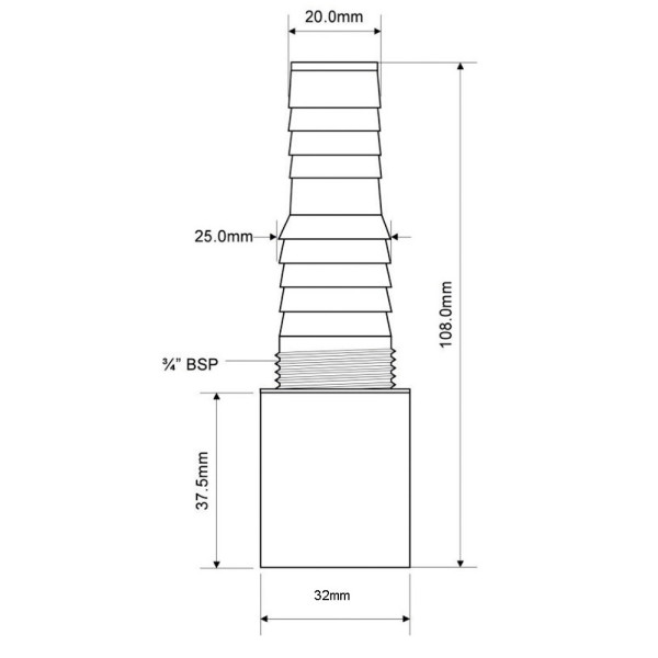 Вставка для подключения бытовой техники McAlpine 32 мм (MRWMF32) Вставка для подключения бытовой техники McAlpine 32 мм (MRWMF32)