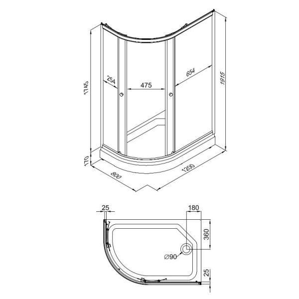 Душевой уголок Triton Коралл А 120х80 стекло мозаика правый