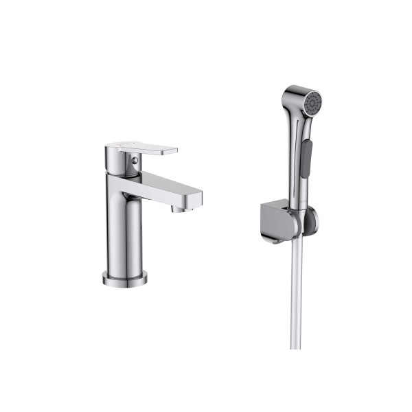 Смеситель для раковины Aquatek Лугано с гигиеническим душем хром (AQ1712CR) Смеситель для раковины Aquatek Лугано с гигиеническим душем хром (AQ1712CR)