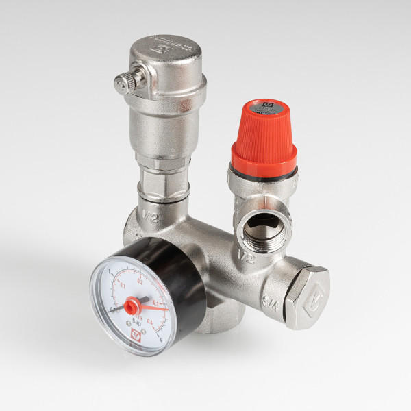 Группа безопасности для котла 1", 0-4 бар (латунь никелированная) Valtec (VT.460.0.3)