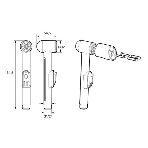 Смеситель с гигиеническим душем Santek Таос хром (WH5A08009C001)