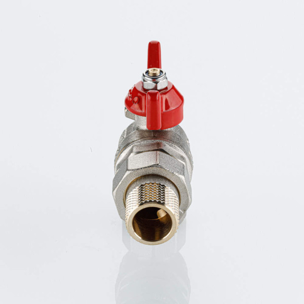 Кран угловой 1/2" шаровый со сгоном Valtec Base-ГОСТ (красная бабочка) VT.228S.N.04