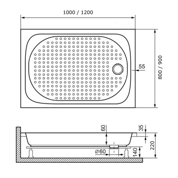 Душевой поддон RGW LUX/TN 90x120 белый (16180292-21)