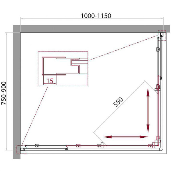 Душевой уголок BelBagno Unique 100x75x190 стекло рифленое, профиль хром (UNIQUE-AH-2-10/115-75/90-P-Cr) Душевой уголок BelBagno Unique 100x75x190 стекло рифленое, профиль хром (UNIQUE-AH-2-10/115-75/90-P-Cr)